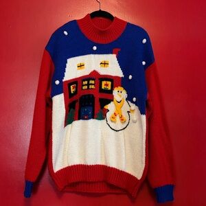 Festive Red and White Holiday Sweater